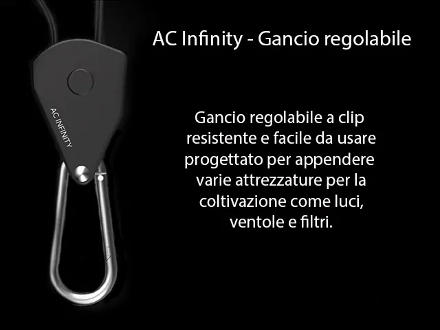 AC Infinity - Gancio regolabile con moschettone