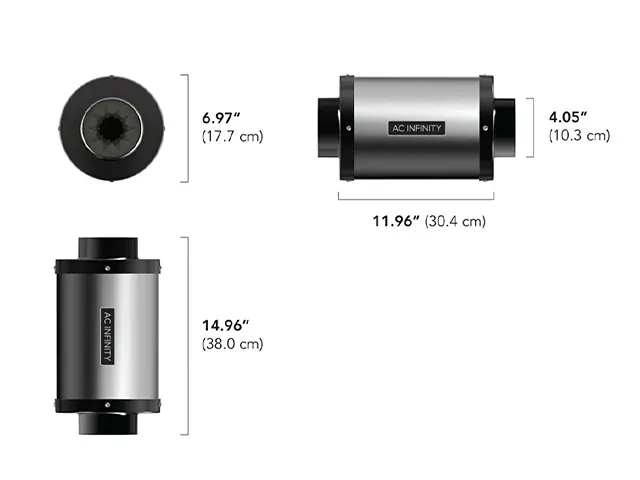 AC Infinity silenziatore per estrattori in linea