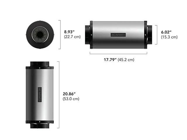 AC Infinity silenziatore per estrattori in linea