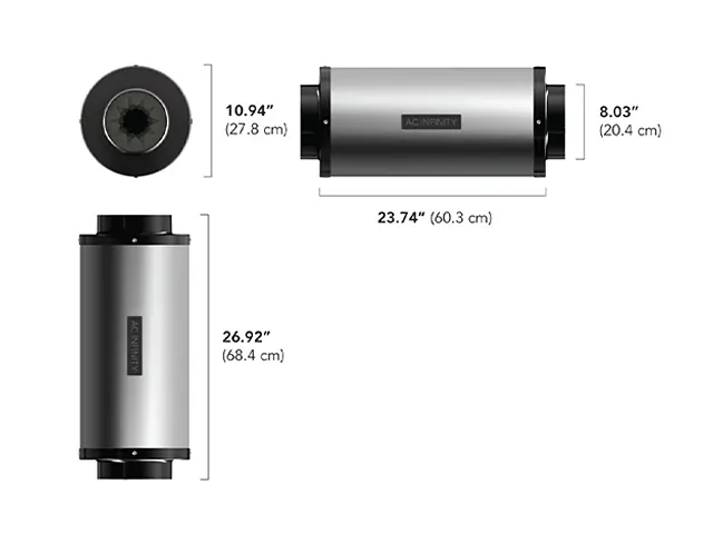 AC Infinity silenziatore per estrattori in linea